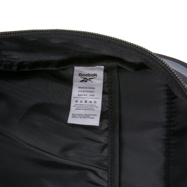 Reebok Black Fresh medium backpack with white/grey logo.